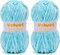 132 Yards - 2pcs Velvet Yarn Chenille Yarn for Crocheting(Blue)